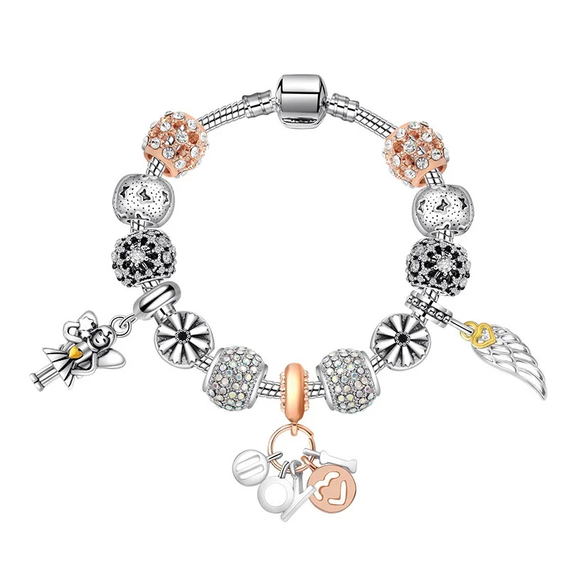 Fashion jewelry, retro wings angel pendant bracelet, valentine's day gifts, women's DIY handmade beads bracelet wholesale
Fashion jewelry, retro wings angel pendant bracelet, valentine's day gifts, women's DIY handmade beads bracelet wholesale