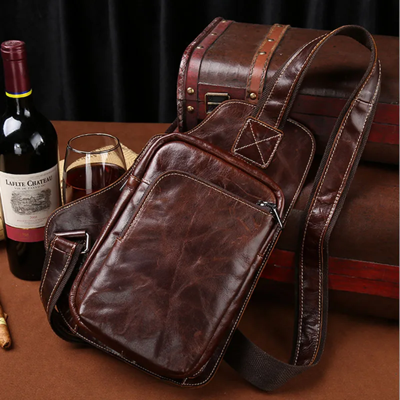 High Quality Men Cross Body Bag Genuine Leather Cowhide Vintage Sling Chest Bag Travel trend fashion Messenger Shoulder Bag
High Quality Men Cross Body Bag Genuine Leather Cowhide Vintage Sling Chest Bag Travel trend fashion Messenger Shoulder Bag
