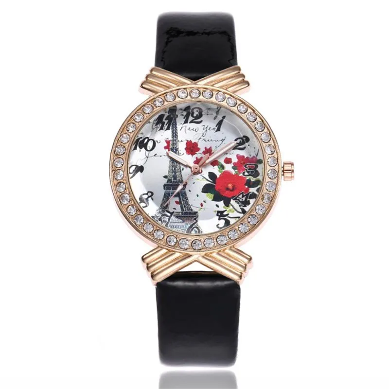 New Fashion Eiffel Tower Women Watch Rhinestone Dial Quartz Casual Leather femme Clock Women Dress ladies Wristwatch Hot #C
New Fashion Eiffel Tower Women Watch Rhinestone Dial Quartz Casual Leather femme Clock Women Dress ladies Wristwatch Hot #C