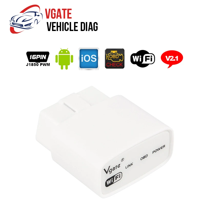 Считыватель кодов Vgate ICar Wifi ELM327 V2.1 ELM 327 OBD2 V2.1, Автомобильный сканер, автомобильный диагностический инструмент для iPhone, Android, ПК
Считыватель кодов Vgate ICar Wifi ELM327 V2.1 ELM 327 OBD2 V2.1, Автомобильный сканер, автомобильный диагностический инструмент для iPhone, Android, ПК