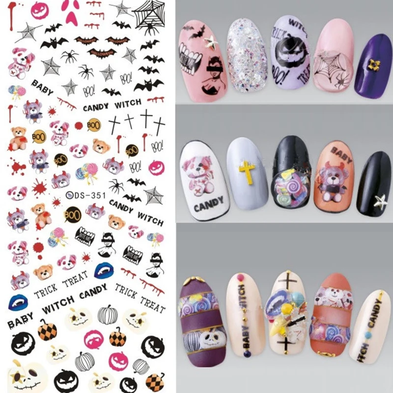 1 Sheet Halloween Funny Stickers 3D Nail Stickers Image Transfer Decal Adhesive Nail Art Decorations
1 Sheet Halloween Funny Stickers 3D Nail Stickers Image Transfer Decal Adhesive Nail Art Decorations