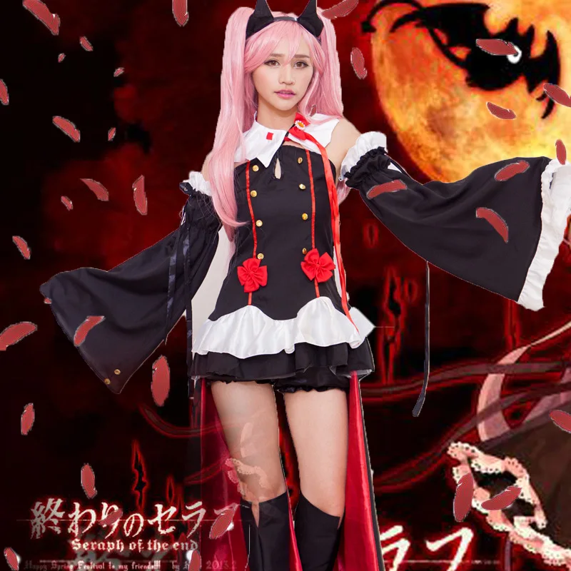 Women girls Krul Tepes Cosplay Costume Dress uniforms anime Seraph of The End Clothes Vampire Performance Wig Outfits Suits
Women girls Krul Tepes Cosplay Costume Dress uniforms anime Seraph of The End Clothes Vampire Performance Wig Outfits Suits