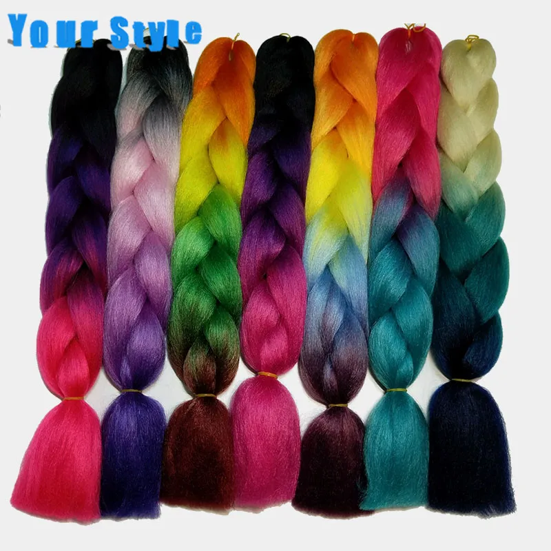 Your Style Synthetic 24'' 100g/pc 90 colors Ombre Braiding Hair Synthetic Jumbo Crochet Braids Color Hair Extensions Blue Black
Your Style Synthetic 24'' 100g/pc 90 colors Ombre Braiding Hair Synthetic Jumbo Crochet Braids Color Hair Extensions Blue Black