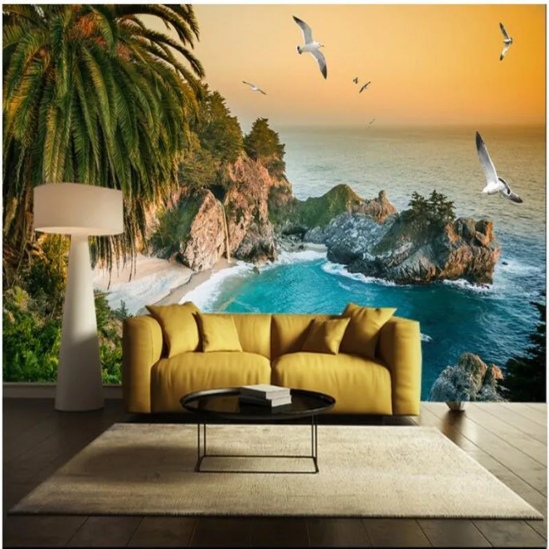 

wellyu Custom large - scale murals fantasy aesthetic high - definition sea scenery scenery TV backdrop non - woven wallpaper