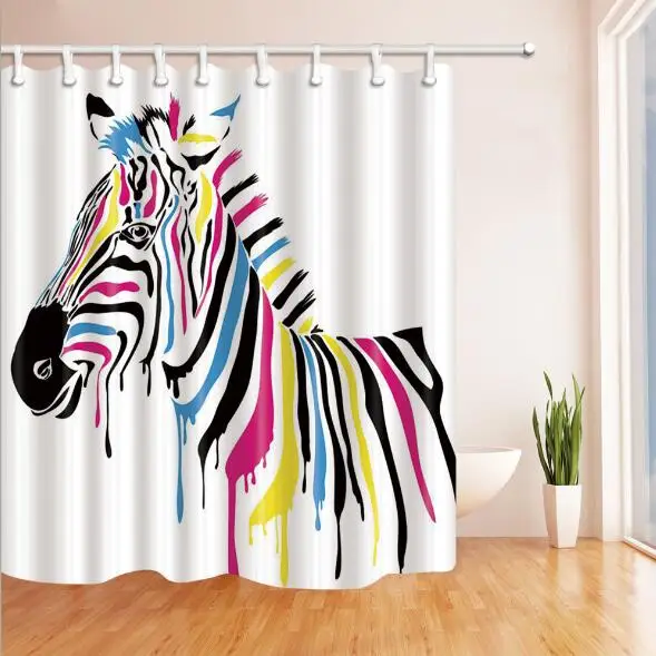 Fashion Colored Zebra Shower Curtain Modern Zebra Drip Painting Bathroom Curtain Art Paint Print Waterproof Polyester Home Decor
Fashion Colored Zebra Shower Curtain Modern Zebra Drip Painting Bathroom Curtain Art Paint Print Waterproof Polyester Home Decor