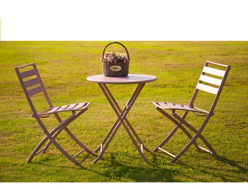 Outdoor balcony table and chair set leisure three-piece combination modern minimalist creative wrought iron table chair set