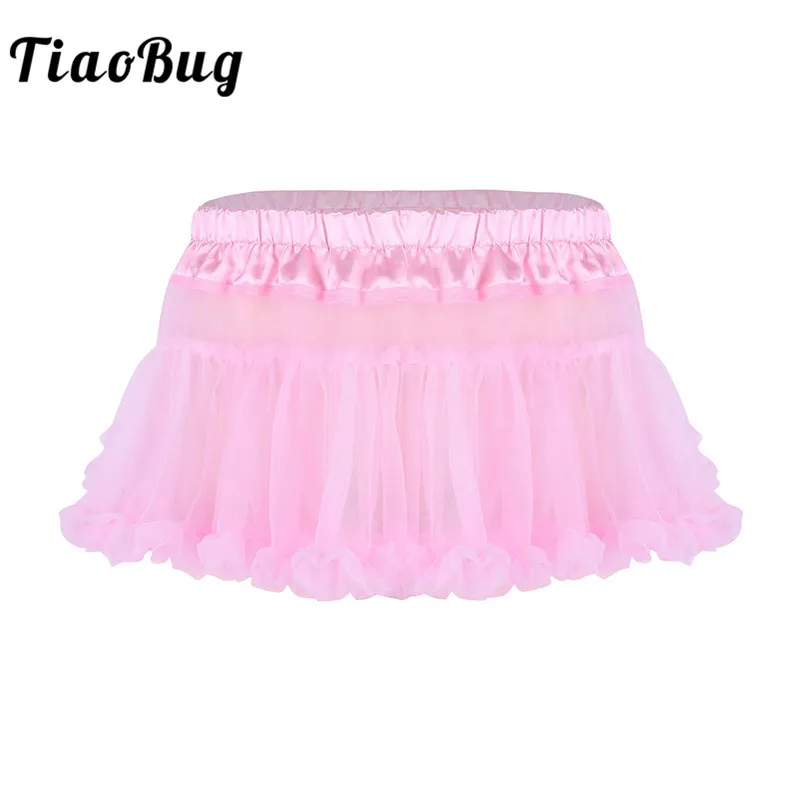 TiaoBug Men Sexy Crossdressing Sissy Skirt Satin Elastic Waistband Ruffled Soft Tulle Layered Short Mini Tutu Hot Erotic Skirt
TiaoBug Men Sexy Crossdressing Sissy Skirt Satin Elastic Waistband Ruffled Soft Tulle Layered Short Mini Tutu Hot Erotic Skirt