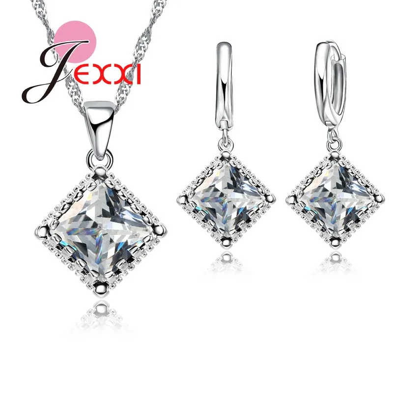 Fine 925 Sterling Silver Crystal Bridal Wedding Jewelry Sets For Women Engagement Necklace Earring Set Accessory
Fine 925 Sterling Silver Crystal Bridal Wedding Jewelry Sets For Women Engagement Necklace Earring Set Accessory