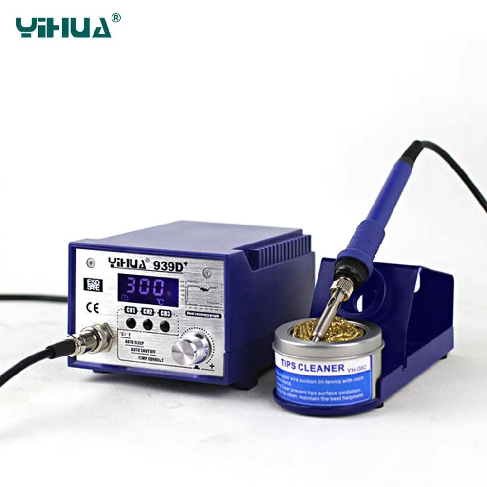 YIHUA 939D+ Soldering Stations high power thermostat Smart soldering station 75W Adjustable Temperature 110V 220V Rework station
YIHUA 939D+ Soldering Stations high power thermostat Smart soldering station 75W Adjustable Temperature 110V 220V Rework station
