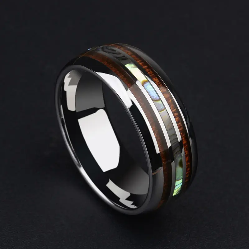 New Arrival 8MM Tungsten Man's Ring Dome Band Inlay Koa Wood and Two PCS Mother of Pearl for Man's Wedding/Party Jewelry 7-12
New Arrival 8MM Tungsten Man's Ring Dome Band Inlay Koa Wood and Two PCS Mother of Pearl for Man's Wedding/Party Jewelry 7-12