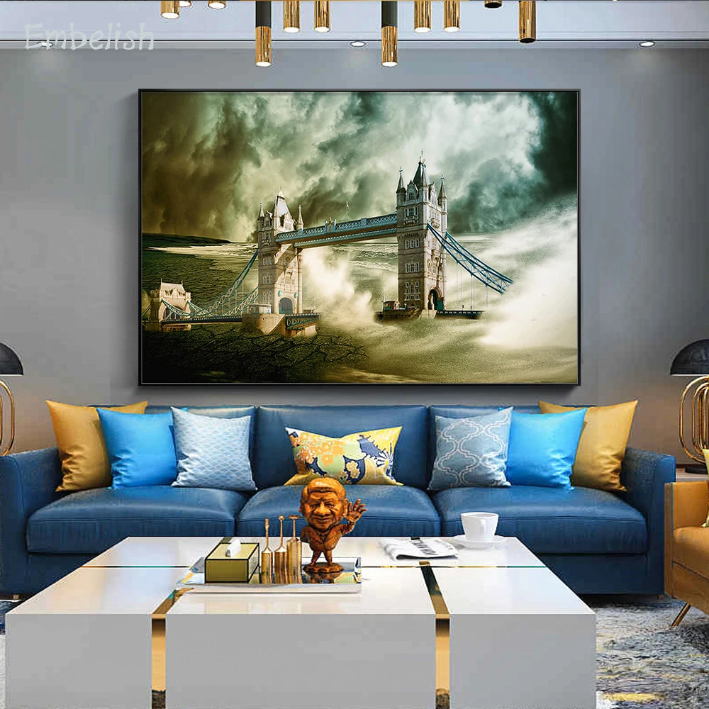 Embelish 1 Pieces London Bridge In The Storm Cool Landscape Wall Pictures For Living Room HD Canvas Paintings Bedroom Posters 
Embelish 1 Pieces London Bridge In The Storm Cool Landscape Wall Pictures For Living Room HD Canvas Paintings Bedroom Posters