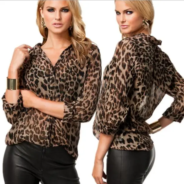 2021 Fashion Women Blouse Ladies Sexy Long Sleeve Leopard Print Chiffon Blouses Tops Shirt for Women High Street
2021 Fashion Women Blouse Ladies Sexy Long Sleeve Leopard Print Chiffon Blouses Tops Shirt for Women High Street