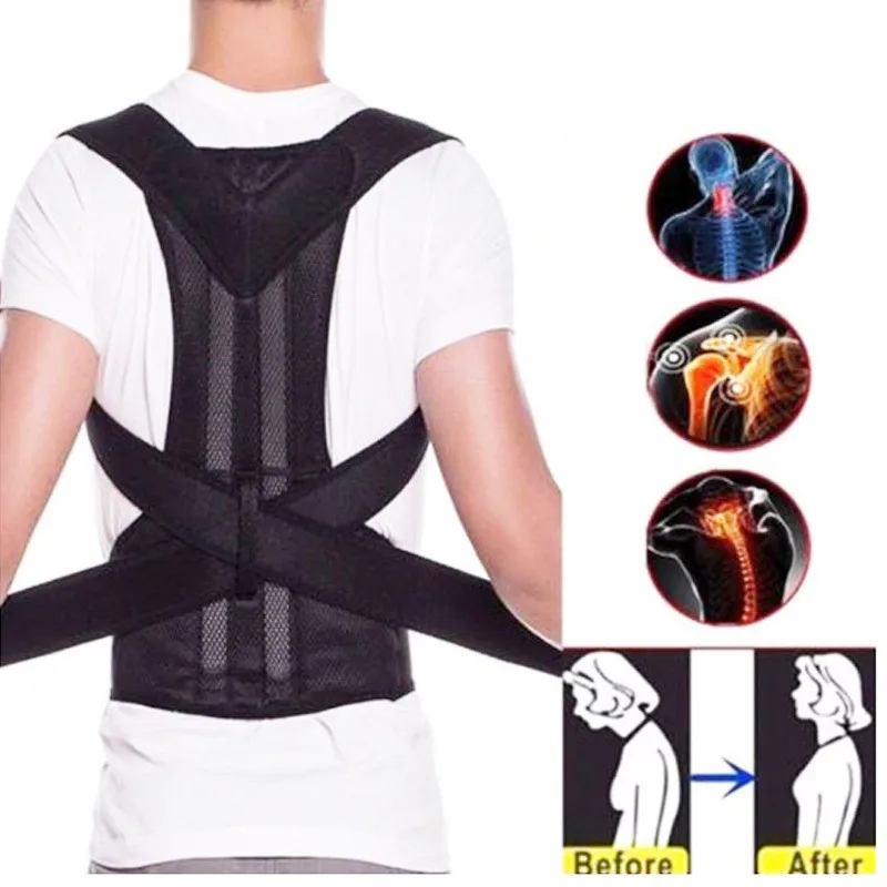 Posture Corrector Vest Adjustable Back Shoulder Protection Body Shaper Humpback Spine Shapewear Correction Top Unisex | Мужская одежда