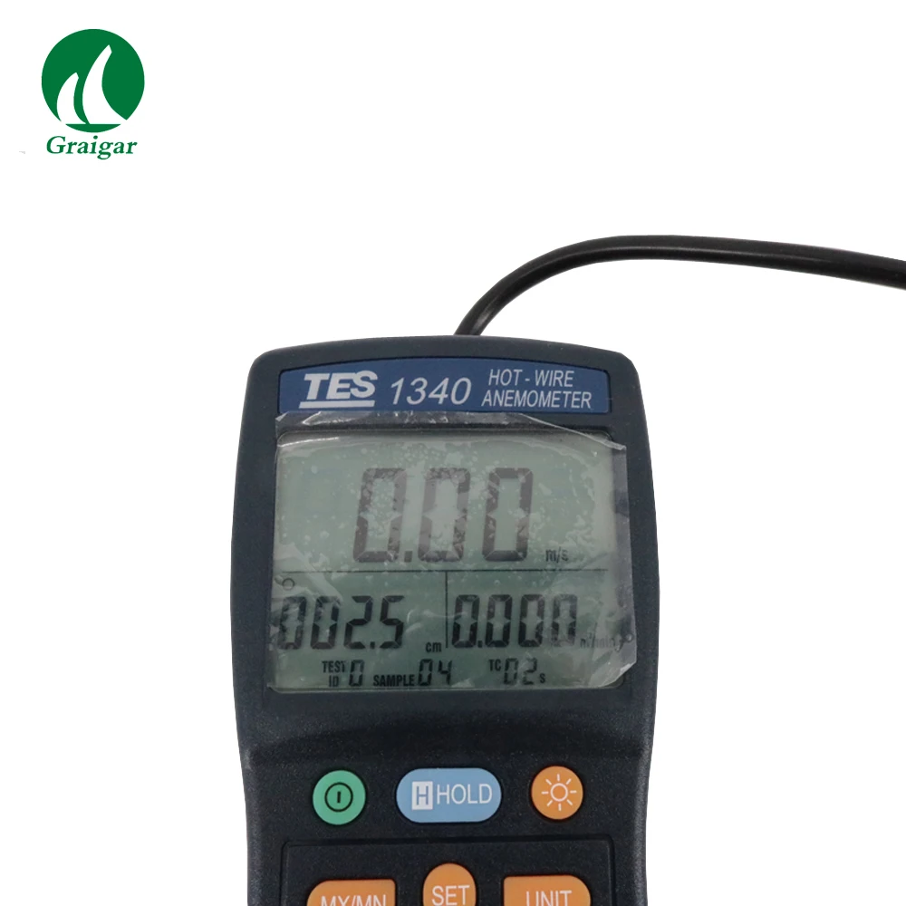 Original Hot-Wire TES-1340 Digital Anemometer Manual Data Memory and Read Function Air Wind Flow Meter | Инструменты