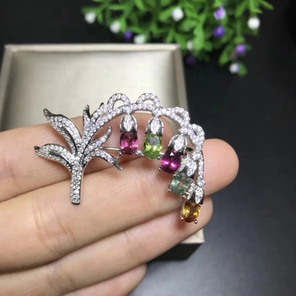 Natural multicolor tourmaline fruit grain brooch S925 silver Natural gemstone brooch Pendant women party two wears gift jewelry
Natural multicolor tourmaline fruit grain brooch S925 silver Natural gemstone brooch Pendant women party two wears gift jewelry