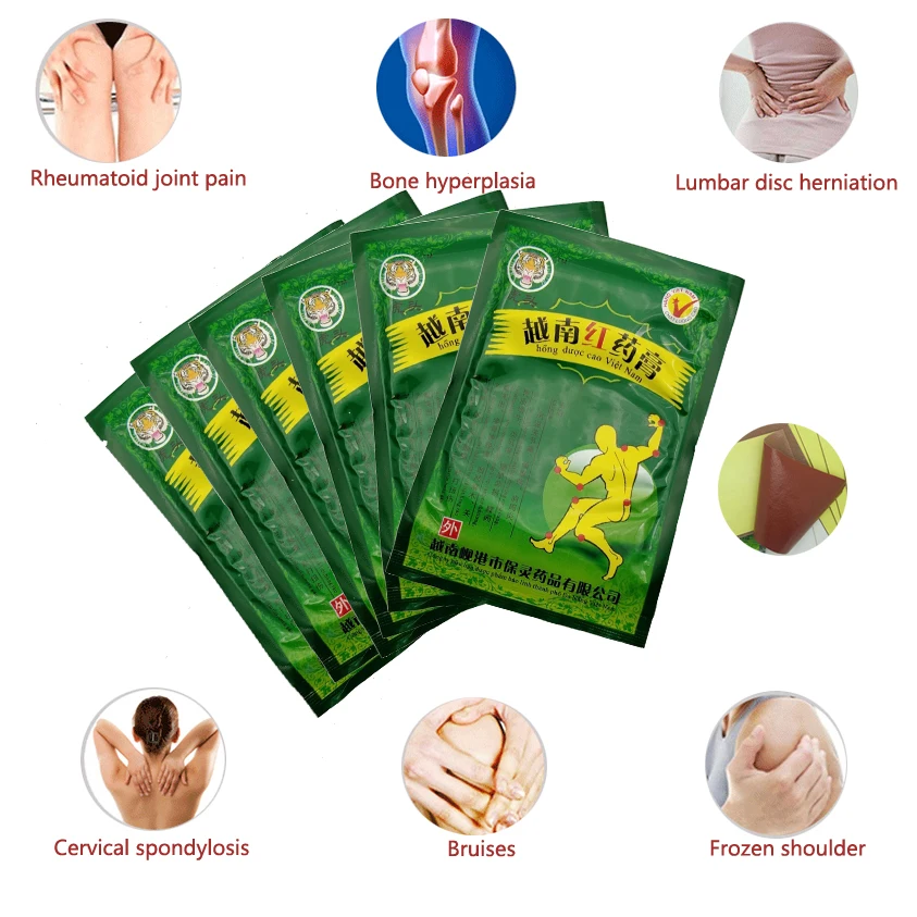 Пластырь вьетнамский с тигровым бальзамом 48 шт./6 пакетов|tiger balm plaster|balm plasterred tiger |