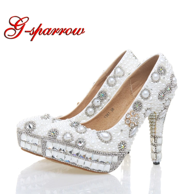White Pearl Bridal Shoes Women Evening Party Dress Shoes Wedding Pumps Platform Rhinestone Bling Dress Prom Shoes Free Shipping
White Pearl Bridal Shoes Women Evening Party Dress Shoes Wedding Pumps Platform Rhinestone Bling Dress Prom Shoes Free Shipping