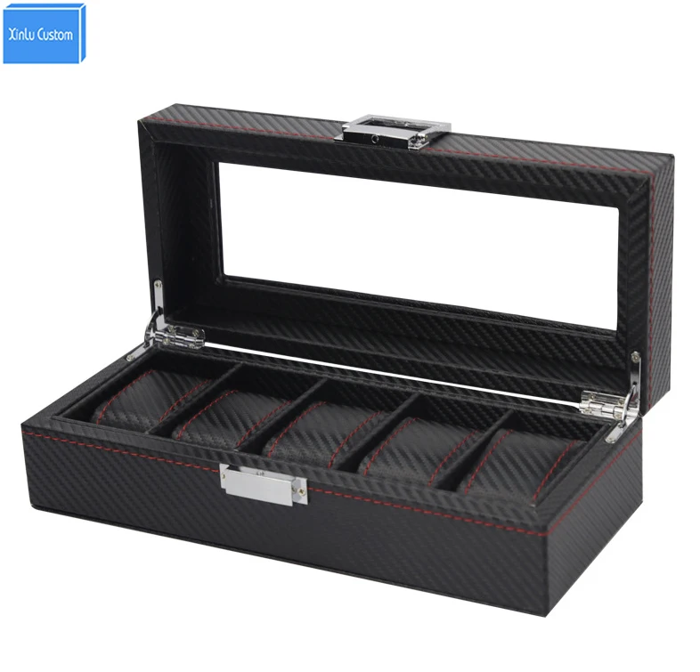 2019 Luxury Black Stripe Knit Red Sew 5 Grids Jewelry Watches Display&Storage Box Case with Window&Cushion Collect Lock Box Hour
2019 Luxury Black Stripe Knit Red Sew 5 Grids Jewelry Watches Display&Storage Box Case with Window&Cushion Collect Lock Box Hour