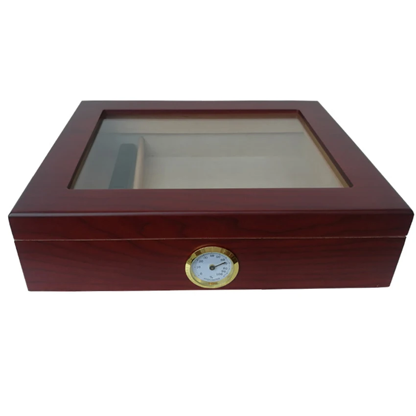Cigar Humidor Glasstop Desktop Wooden Cigar Storage Box Case with A Divider, Humidifier, Hygrometer Holds 20 to 30 Cigars
Cigar Humidor Glasstop Desktop Wooden Cigar Storage Box Case with A Divider, Humidifier, Hygrometer Holds 20 to 30 Cigars