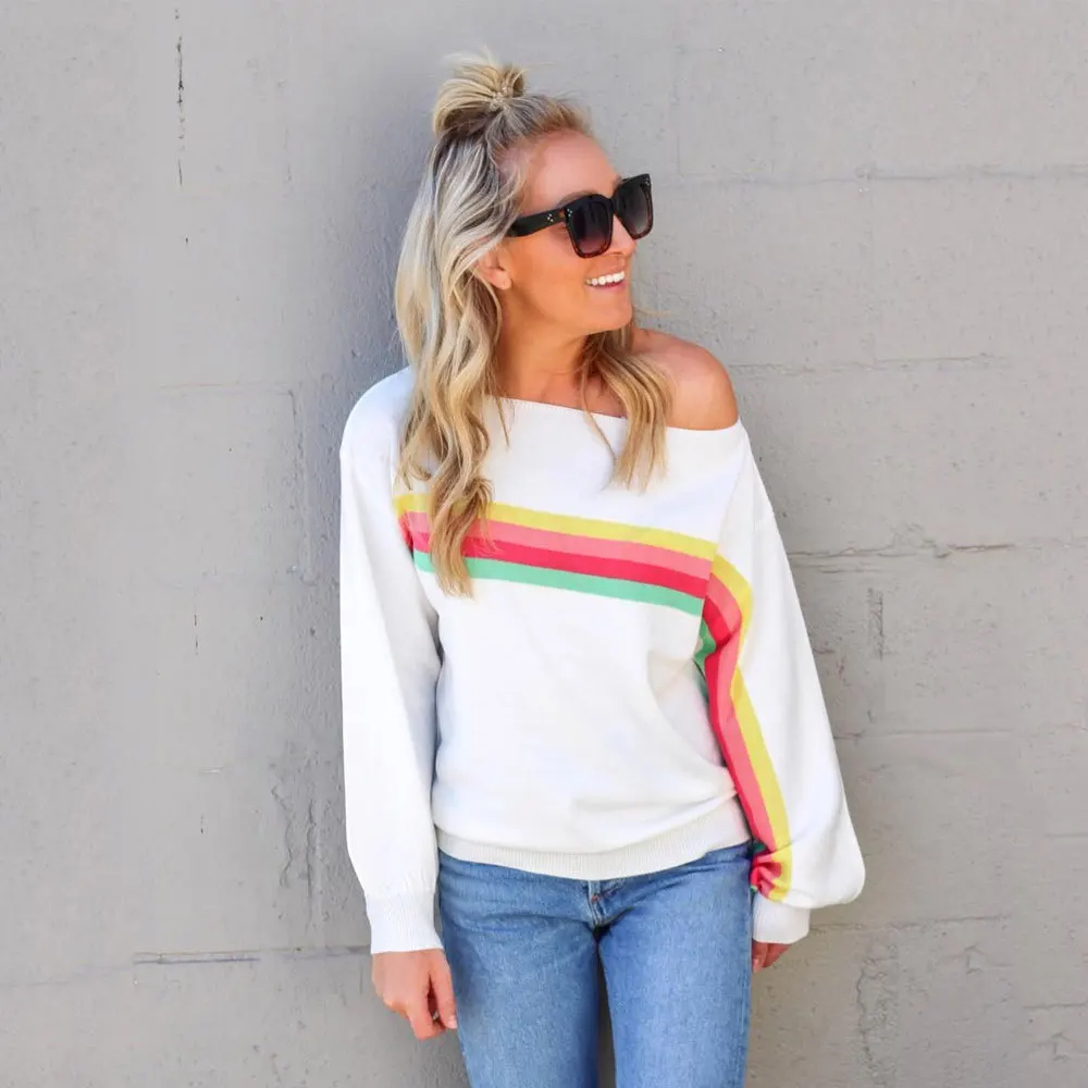Hit Color Striped Print Women Pullover Long Sleeve Autumn New Design Women Tops Sweatshirts
Hit Color Striped Print Women Pullover Long Sleeve Autumn New Design Women Tops Sweatshirts