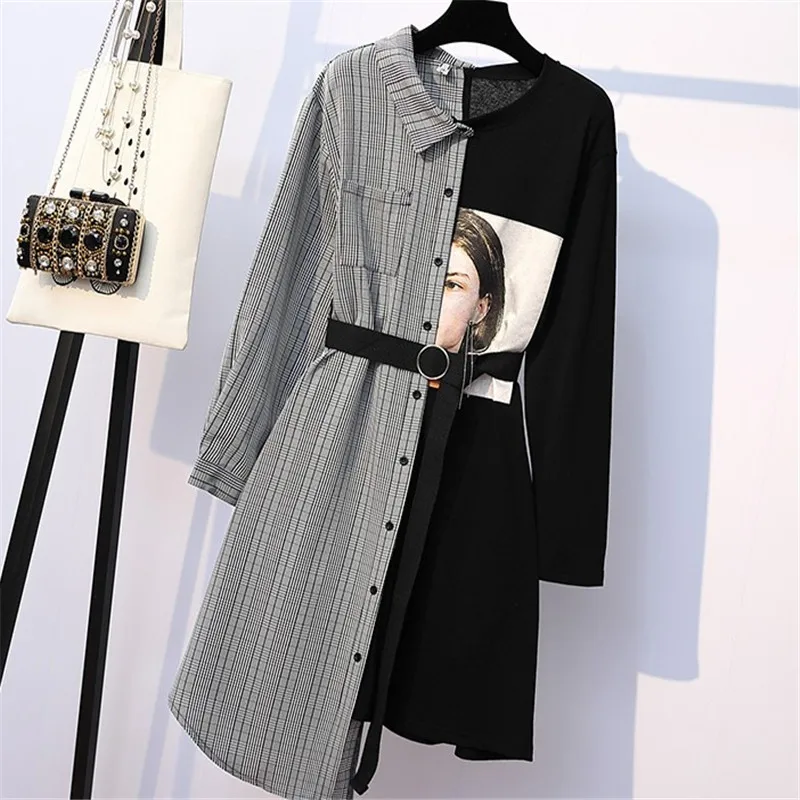Spring Black plaid Long sleeve clothes 2020 new plus size women's fashion show slim irregular dress ladies dresses
Spring Black plaid Long sleeve clothes 2020 new plus size women's fashion show slim irregular dress ladies dresses