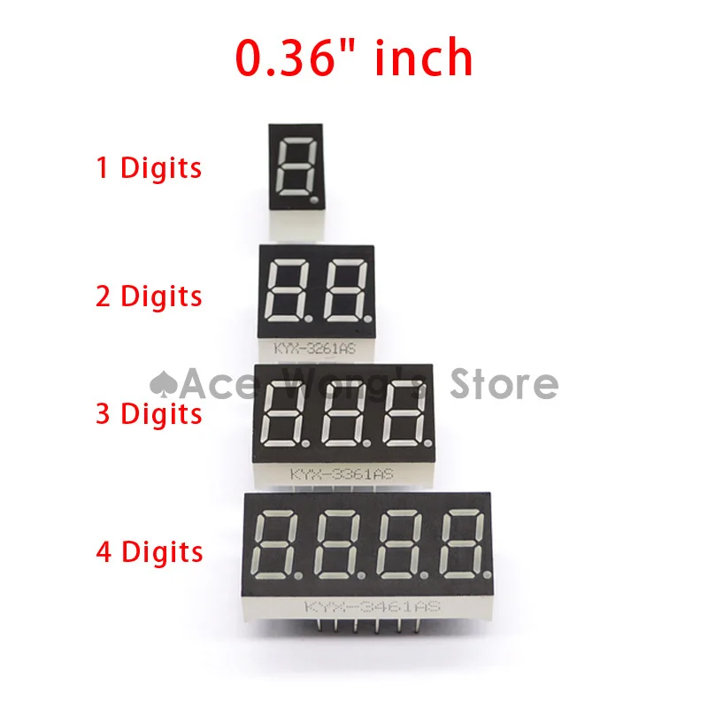 Big Sale!!! 20pcs 1 / 2 / 3 / 4 bit (5pcs per size) Common Anode Positive Digital Tube 0.36" 0.36in. Red LED Display 7 Segment
Big Sale!!! 20pcs 1 / 2 / 3 / 4 bit (5pcs per size) Common Anode Positive Digital Tube 0.36" 0.36in. Red LED Display 7 Segment