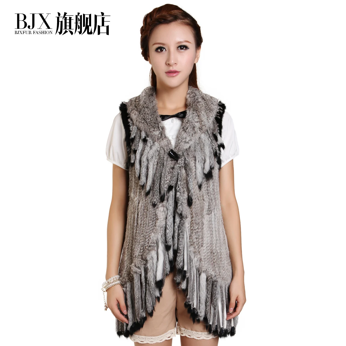 Winter Women's Fashion Real Knitted Rabbit Fur Vests Lady Outerwear Waistcoat with Tassels Women Fur Gilet VK0501
Winter Women's Fashion Real Knitted Rabbit Fur Vests Lady Outerwear Waistcoat with Tassels Women Fur Gilet VK0501