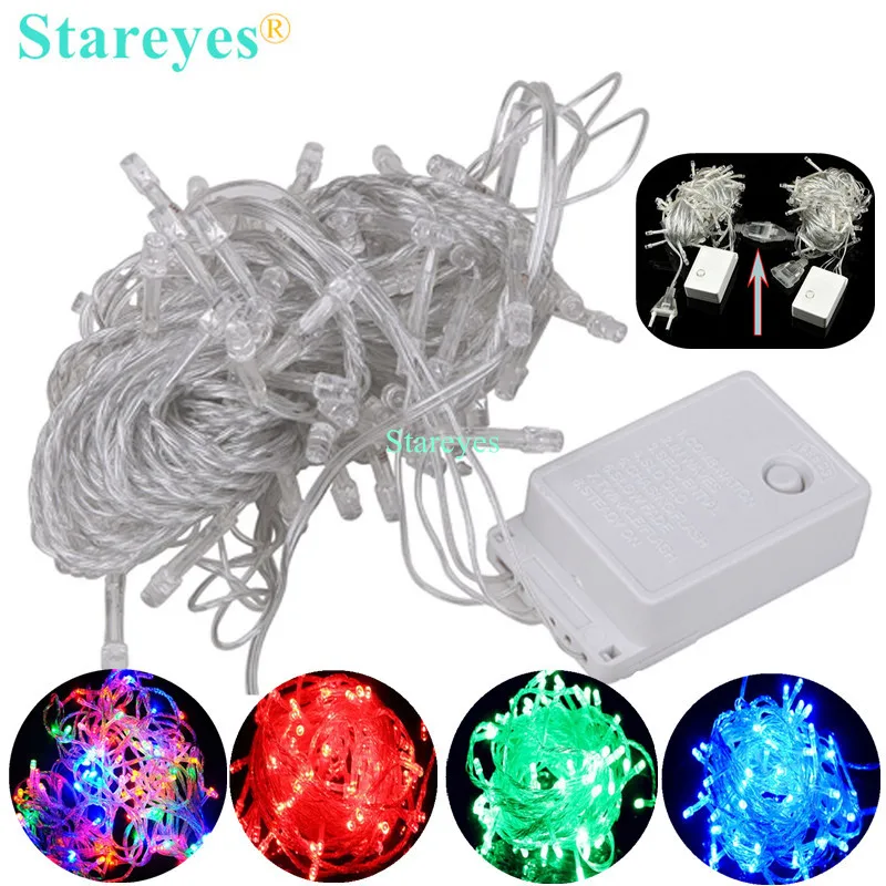 1 шт. 10 м 100LED AC110V 220 В светодиодная Праздничная гирлянда для рождественской