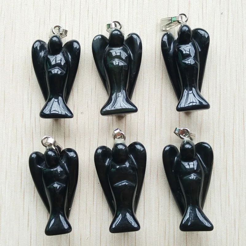 Wholesale 6pcs/lot 2017 fashion good quality natural black stone angel pendants charms for necklace making jewelry free
Wholesale 6pcs/lot 2017 fashion good quality natural black stone angel pendants charms for necklace making jewelry free