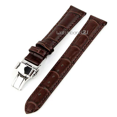 Часы с застежкой на ремешок из кожи аллигатора 12 мм 14 16 17 18 19 20 21 24 22 мм|strap brown|watch band