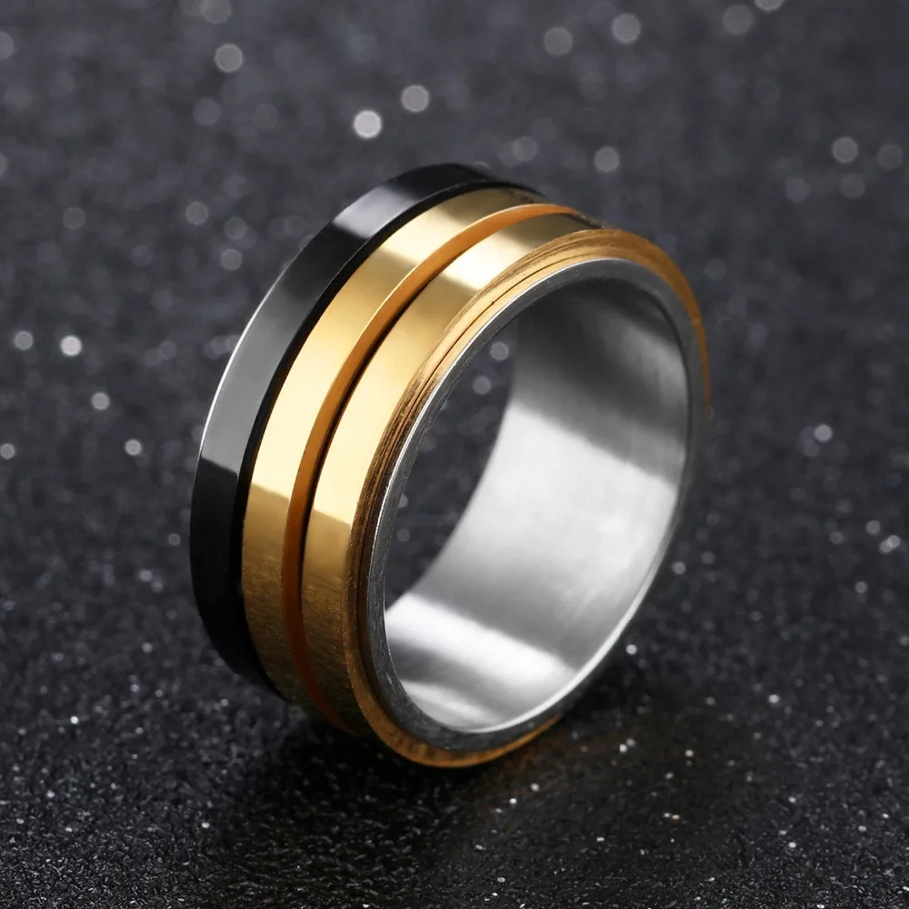 Personality 9mm Fashion Ring Men Jewelry Fashion Brand Titanium Steel Gold Black Color Trendy Rings For Man Party Gift
Personality 9mm Fashion Ring Men Jewelry Fashion Brand Titanium Steel Gold Black Color Trendy Rings For Man Party Gift