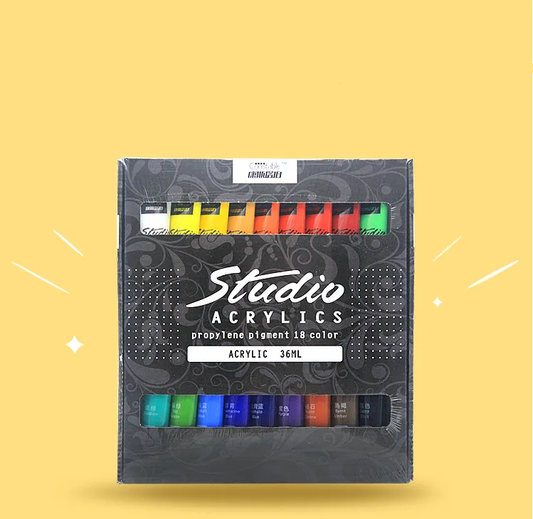 Набор для рисования акриловыми вставками 18 цветов|set acrylic paint|set paintart paints |