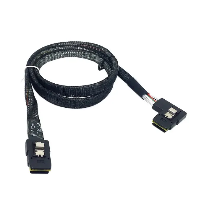 

Ультратонкий плоский 90 градусов левый угловой Mini SAS 36pin SFF-8087 to 8087 Raid кабель для передачи данных 80 см