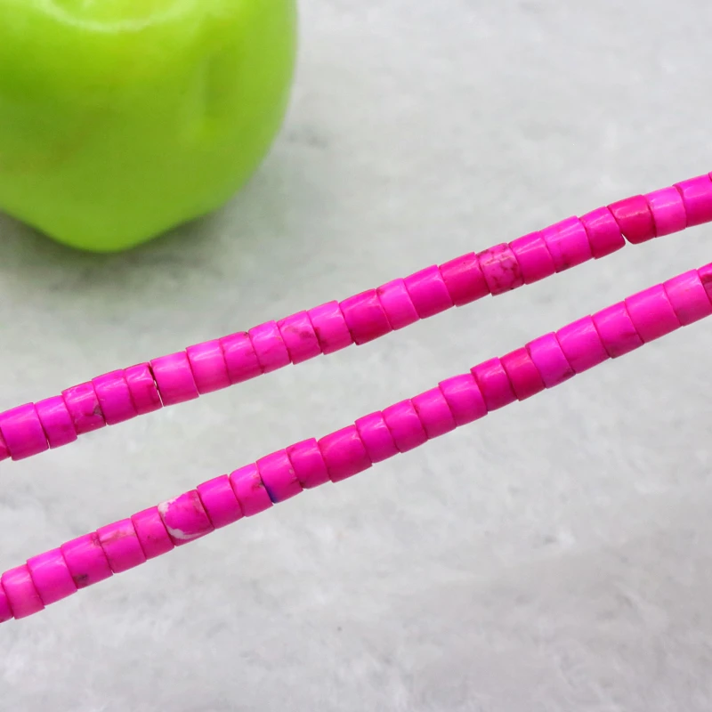Oblate shape column 4mm Rose red Turkey Stone loose beads 15" 2 piece/lot women jewelry making
Oblate shape column 4mm Rose red Turkey Stone loose beads 15" 2 piece/lot women jewelry making