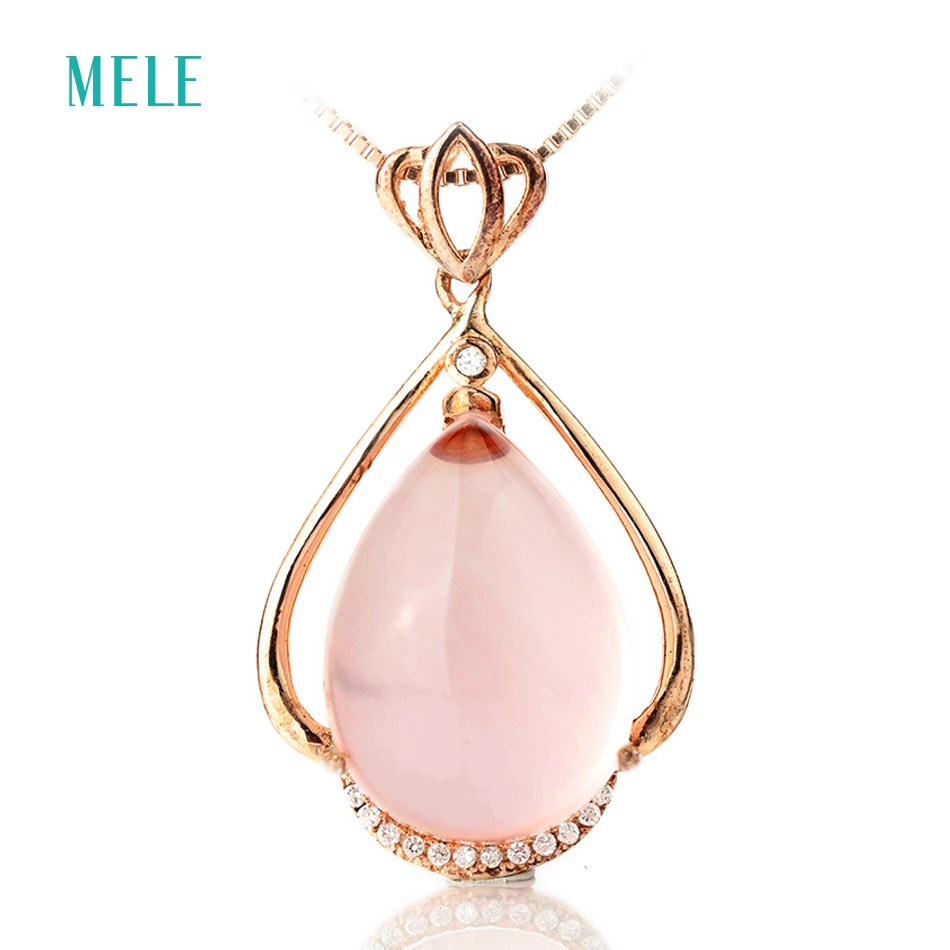 MELE Natural pink crystal silver pendant, pears 13mm*18mm ,silver 925, beautiful and lovely rose quarts for elegant ladies
MELE Natural pink crystal silver pendant, pears 13mm*18mm ,silver 925, beautiful and lovely rose quarts for elegant ladies