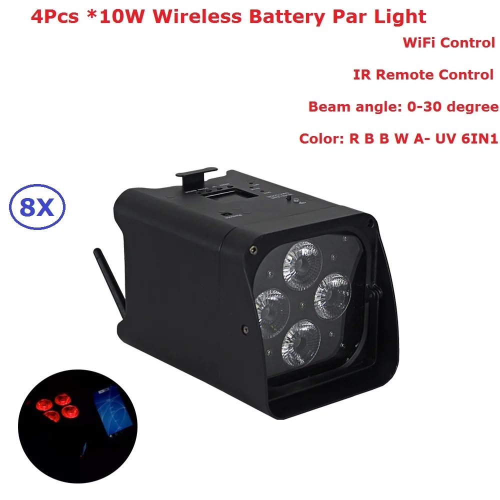 8 шт./лот, новинка, батарея, Par огни, высокое качество, 4X10W, RGBWA-UV, беспроводной DMX и батарея, светодиодные лампы для сцены, для диско-праздника
8 шт./лот, новинка, батарея, Par огни, высокое качество, 4X10W, RGBWA-UV, беспроводной DMX и батарея, светодиодные лампы для сцены, для диско-праздника