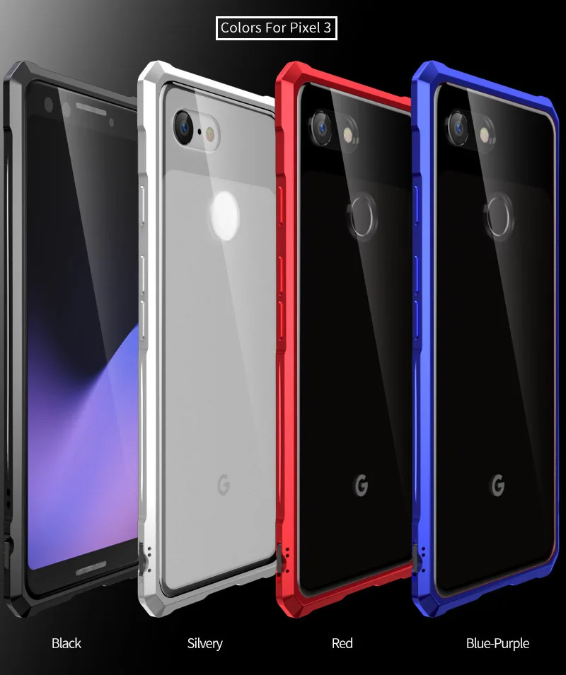 Металлическая рамка для Google pixel 3 3XL задняя крышка из закаленного стекла 9H