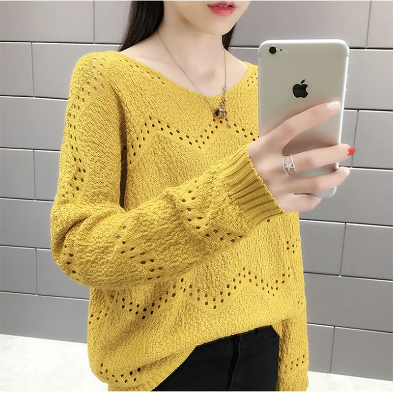New Fashion Large Size Spring Autumn Casual Female Tops Women Sweater Pullover Hollow Long-sleeved Knit Jumper Sweater RE2524
New Fashion Large Size Spring Autumn Casual Female Tops Women Sweater Pullover Hollow Long-sleeved Knit Jumper Sweater RE2524
