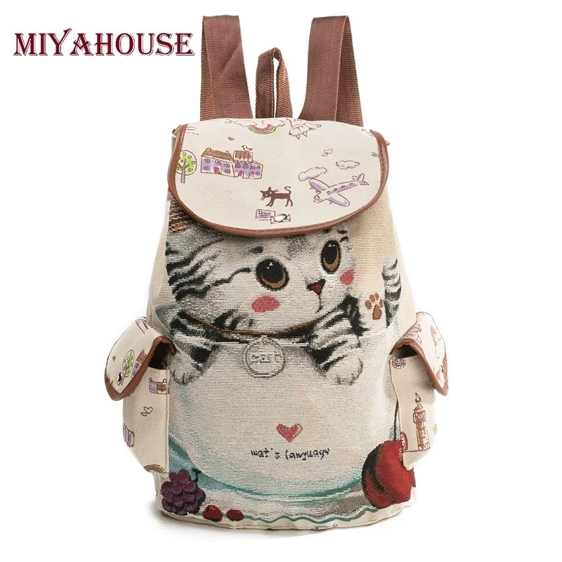 Miyahouse Cute Cat Backpack Women Canvas Backpack Drawstring Printing Backpacks For Teenage Girls Large Capacity School Bag
Miyahouse Cute Cat Backpack Women Canvas Backpack Drawstring Printing Backpacks For Teenage Girls Large Capacity School Bag