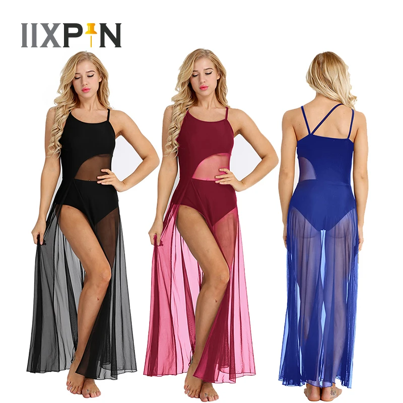 IIXPIN Women Maxi Dance Dress Asymmetrical Adult Spaghetti Strap Sleeveless Mesh Dress with Built-In Leotard Ballet Dance Dress
IIXPIN Women Maxi Dance Dress Asymmetrical Adult Spaghetti Strap Sleeveless Mesh Dress with Built-In Leotard Ballet Dance Dress
