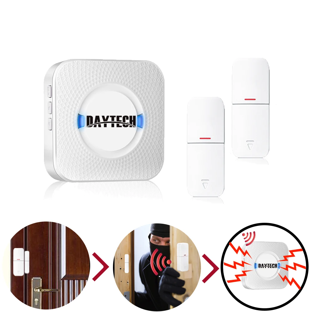 DAYTECH Wireless Door Windows Sensor Chime Home Security Alarm kits system Windows Door Magnet Sensor Detector Alert Entrance
DAYTECH Wireless Door Windows Sensor Chime Home Security Alarm kits system Windows Door Magnet Sensor Detector Alert Entrance