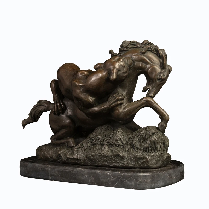 DW-072 Classical metal craft bronze animal statue sculpture bronze horse fighting with leopard figurines For Home Decoration
DW-072 Classical metal craft bronze animal statue sculpture bronze horse fighting with leopard figurines For Home Decoration