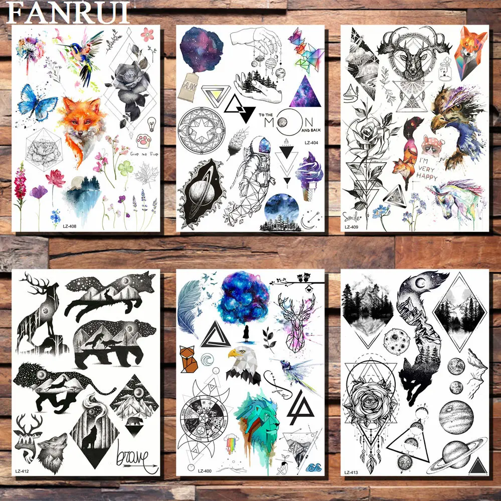 FANRUI Universe Geometric Triangle Realistic Planets Temporary Tattoo Sticker Galaxy Fake Tatoo Waterproof Women Men Body Art
FANRUI Universe Geometric Triangle Realistic Planets Temporary Tattoo Sticker Galaxy Fake Tatoo Waterproof Women Men Body Art
