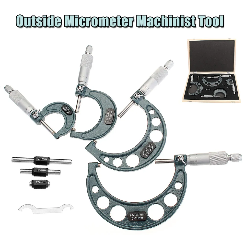 new 0-4" 0-100mm/0.01mm Premium Outside Micrometer Set Machinist Tool Precision Carbide Tips
new 0-4" 0-100mm/0.01mm Premium Outside Micrometer Set Machinist Tool Precision Carbide Tips