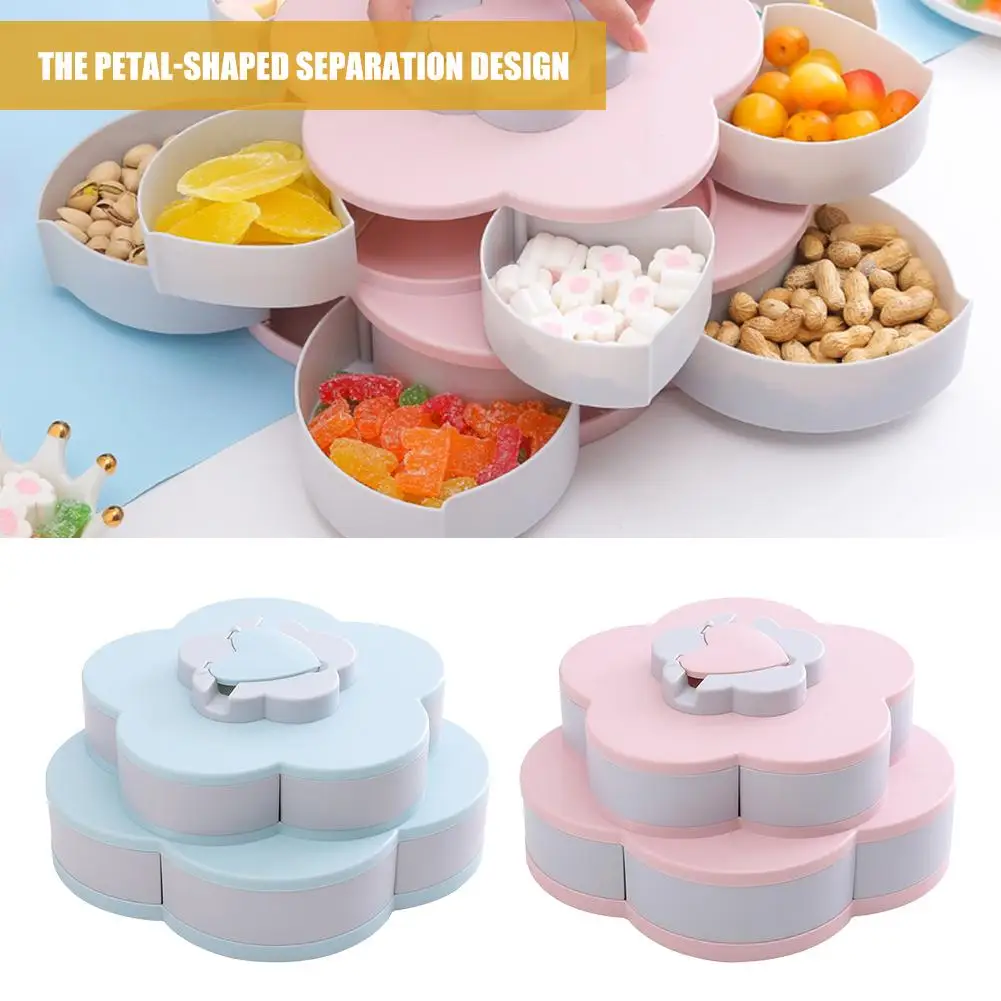 Petal-Shape Rotating Snack Box Wedding Candy Plates Tray Double-Layer Food Storage Box Kitchen Fruit Storage Organizer Holder
Petal-Shape Rotating Snack Box Wedding Candy Plates Tray Double-Layer Food Storage Box Kitchen Fruit Storage Organizer Holder
