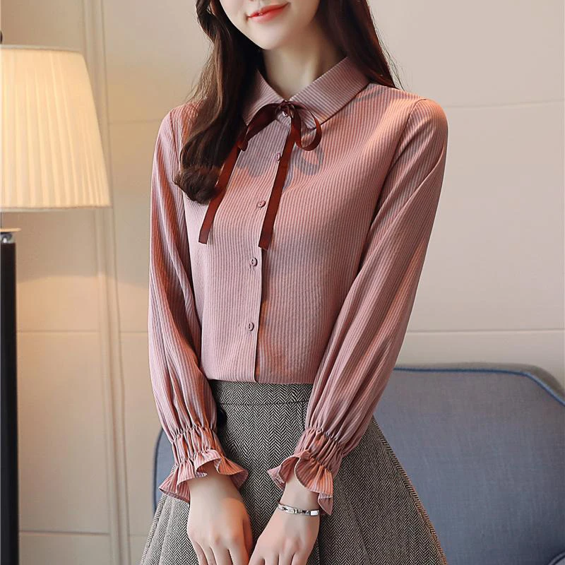 17zq Women's Shirt Bow-tie Chiffon Shirt 2019 New Peter Pan Collar Long-sleeved Loose Bottoming Shirt Office Lady Blouse 9122
17zq Women's Shirt Bow-tie Chiffon Shirt 2019 New Peter Pan Collar Long-sleeved Loose Bottoming Shirt Office Lady Blouse 9122