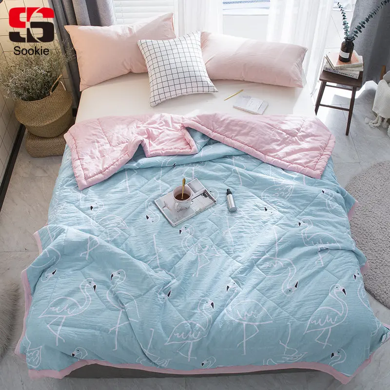Sookie летнее стеганое одеяло с рисунком фламинго модное тонкое для детей и