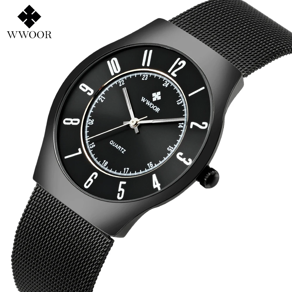 WWOOR Luxury Sports Watch Men Brand Men's Watches Ultra Thin Stainless Steel Mesh Quartz Fashion Brand Clock relogio masculino
WWOOR Luxury Sports Watch Men Brand Men's Watches Ultra Thin Stainless Steel Mesh Quartz Fashion Brand Clock relogio masculino