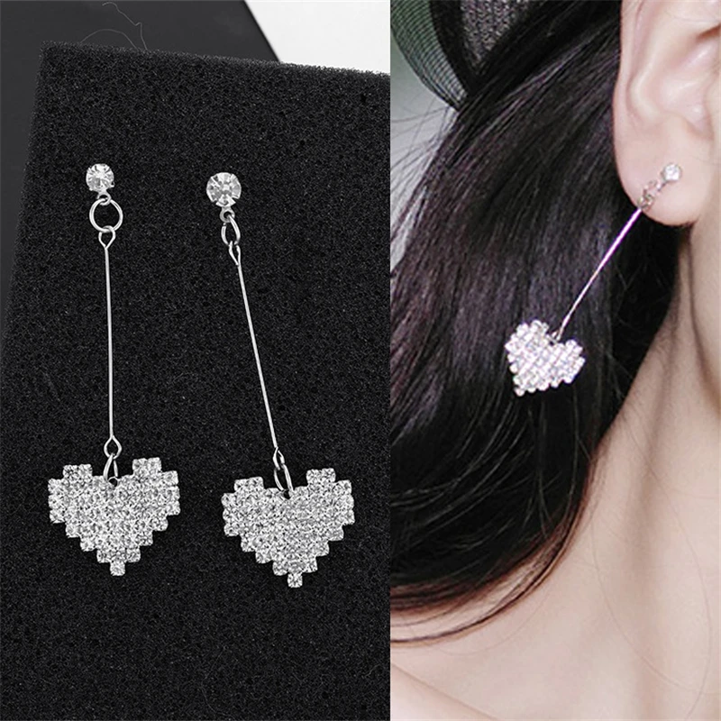 1Pair Delicate Crystal Trendy Lovely Heart Shaped Shinning Rhinestone Drop Dangle Earrings Women Luxury Wedding Jewelry
1Pair Delicate Crystal Trendy Lovely Heart Shaped Shinning Rhinestone Drop Dangle Earrings Women Luxury Wedding Jewelry