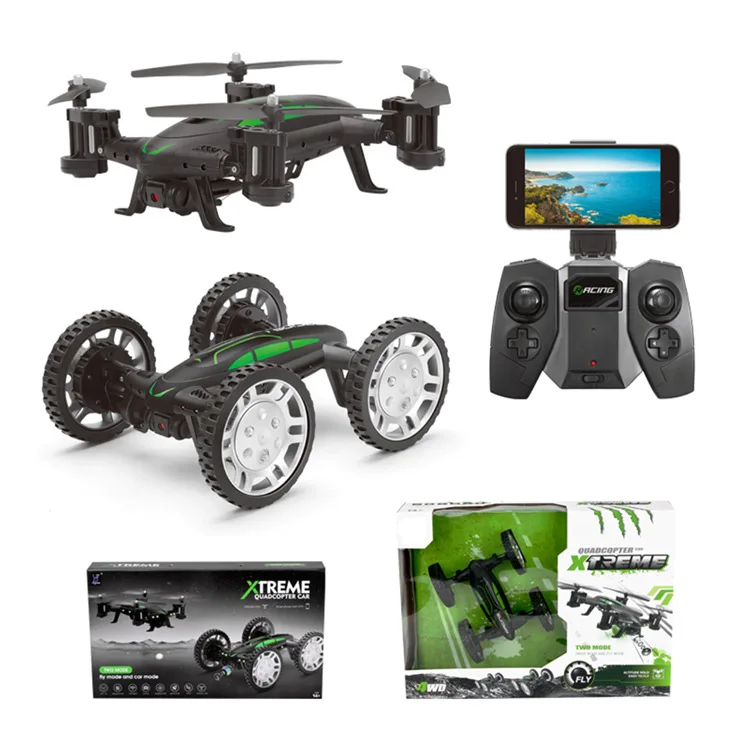DWI602 Air-Road RC Drone Car 2 in 1 Flying Car 2.4G RC Quadcopter Drone 6-Axis 4CH Helicopter With HD Camera High Speed 4WD toy
DWI602 Air-Road RC Drone Car 2 in 1 Flying Car 2.4G RC Quadcopter Drone 6-Axis 4CH Helicopter With HD Camera High Speed 4WD toy